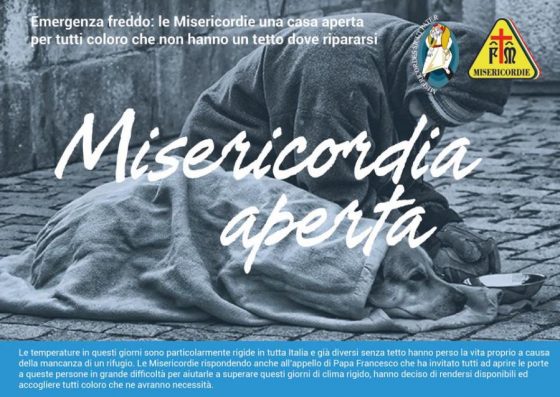 Freddo: Misericordie, appello a tenere aperte le sedi