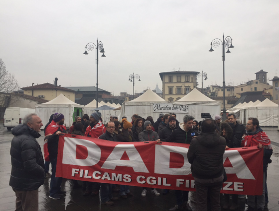 Licenziamenti Dada: Firenze, presidio dipendenti e Filcams Cgil