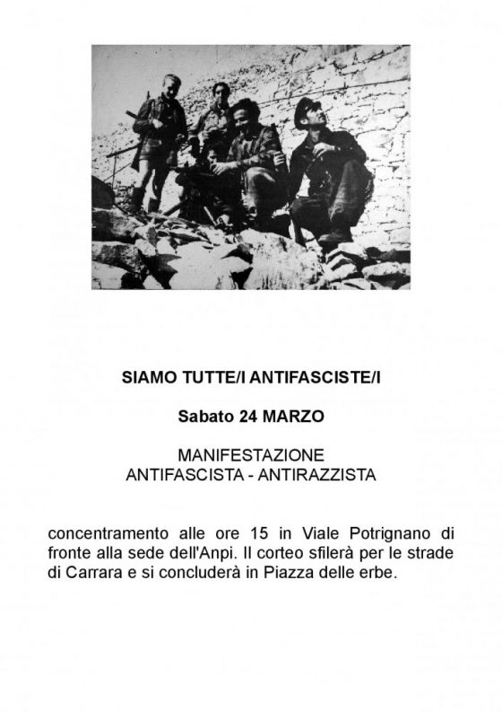 Antifascismo: manifestazione per le strade di Carrara