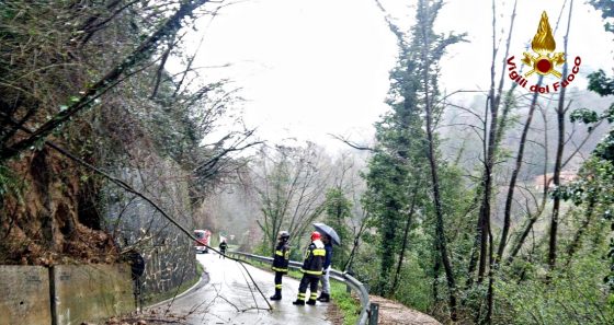 Maltempo Camaiore: frana argine torrente, chiusa strada