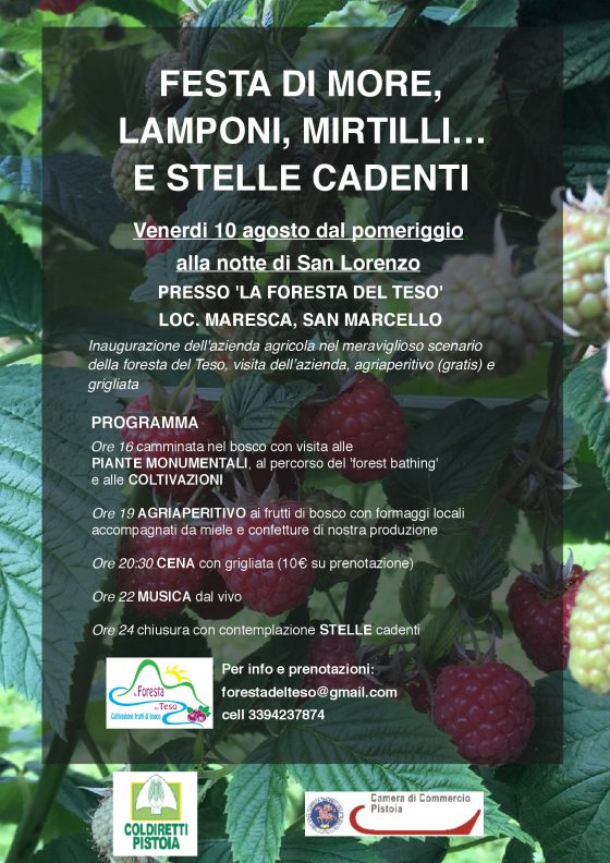 Pistoiese: il 10 agosto inaugurazione azienda ‘La Foresta del Teso’