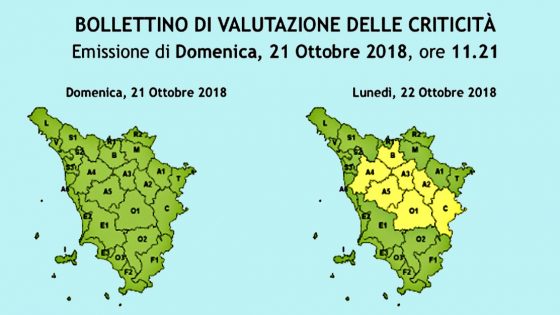 Lunedì allerta gialla per rischio vento forte