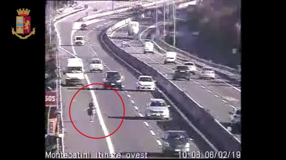Guida in retromarcia e attraversa A1 per recuperare merce, sanzionato