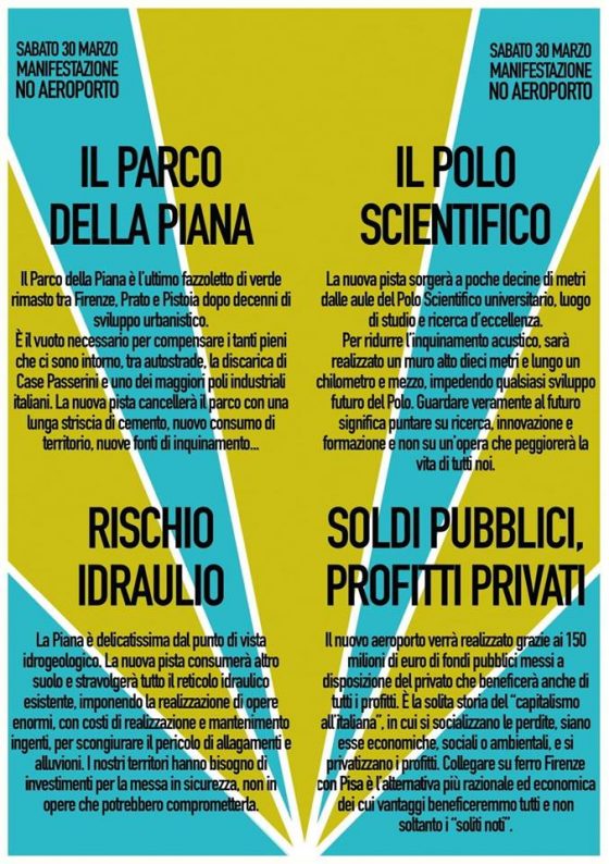 Sindaci della Piana a manifestazione contro aeroporto Firenze