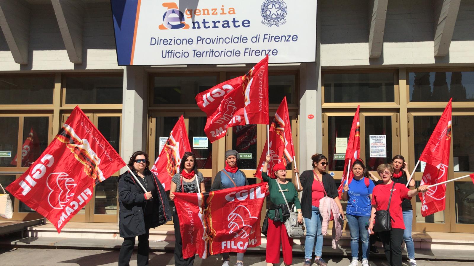 Agenzia delle Entrate: sciopero-presidio lavoratori pulizie per ritardo stipendi