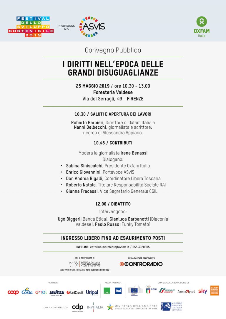 Oxfam: “I DIRITTI NELL’EPOCA DELLE GRANDI DISUGUAGLIANZE” – Intervista a Giorgia Ceccarelli