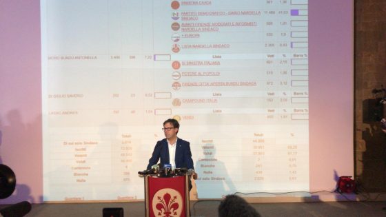Comunali: Nardella in Palazzo Vecchio festeggia “Risultato clamoroso, grazie Firenze”