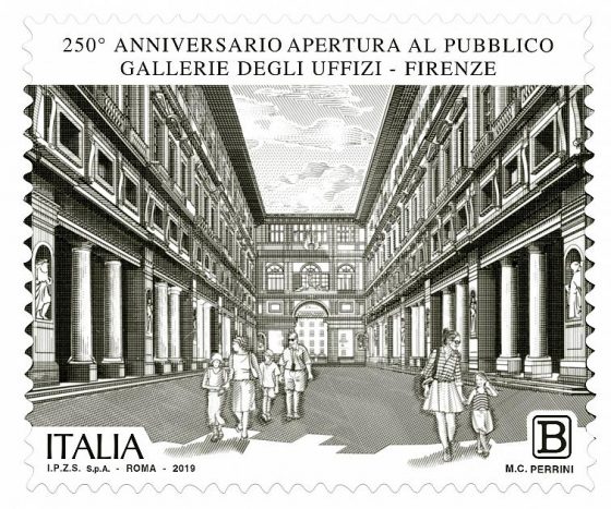 Uffizi: francobollo celebra 250 anni Gallerie