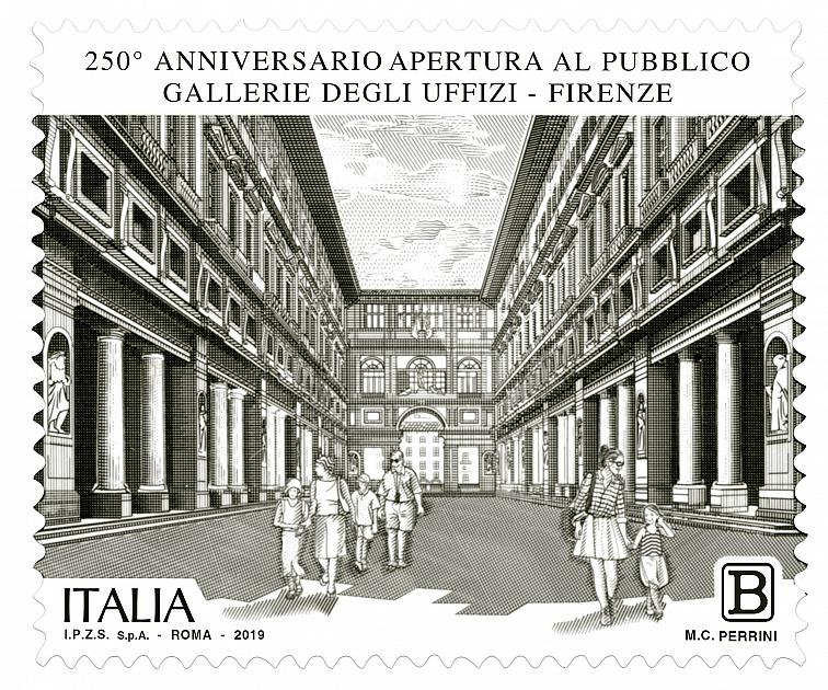 L'annullo fialtelico per i 250 anni delle Gallerie degli Uffizi