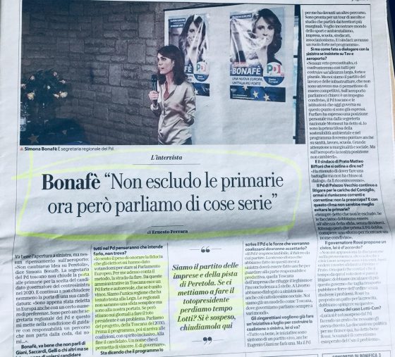 Bonafè intervista Respubblica risponde Fabiani