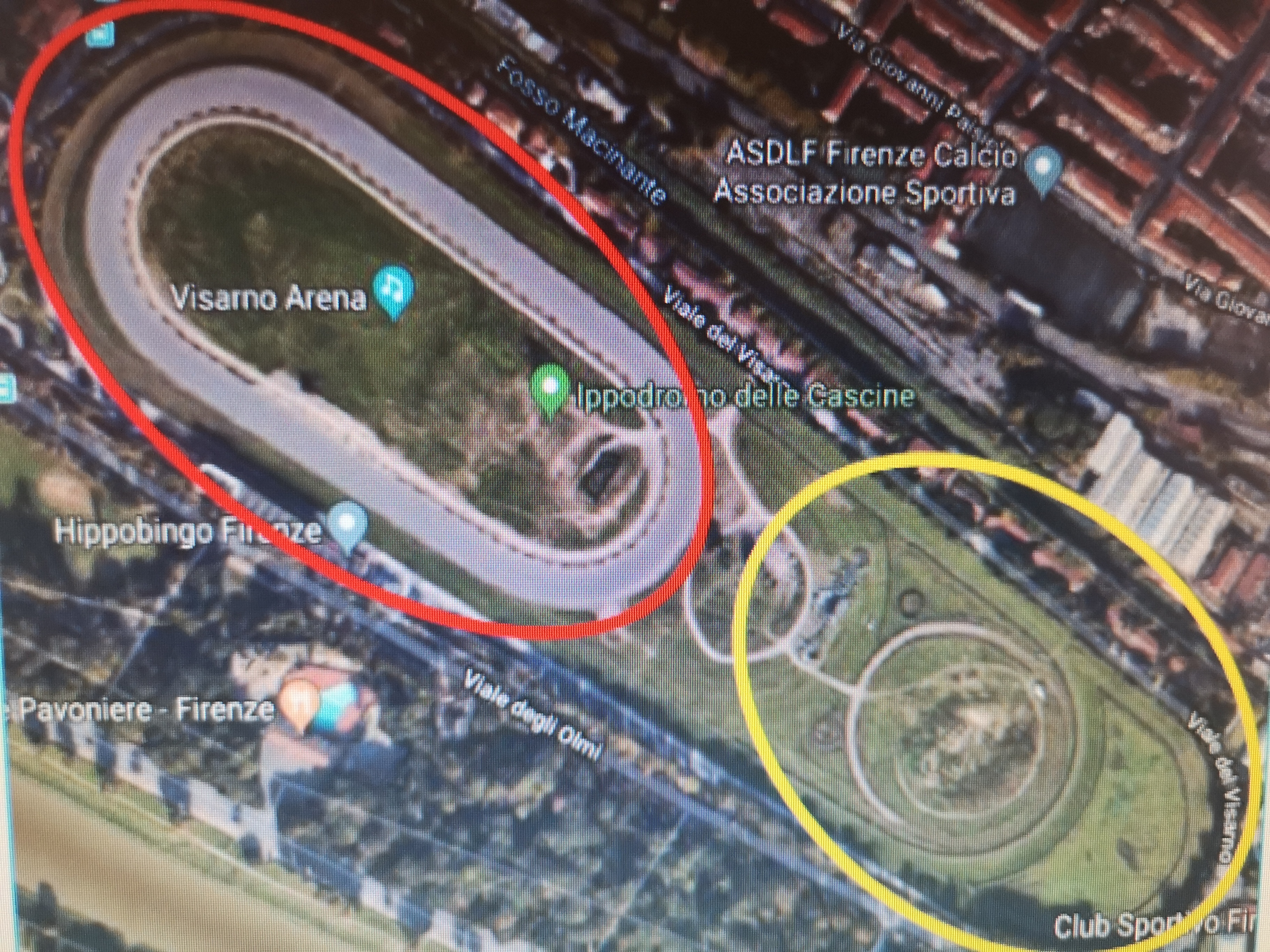 la zona dell'ippodromo del Visarno