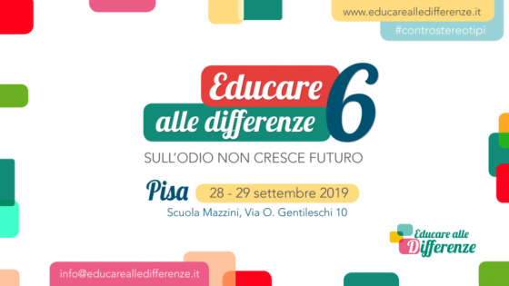 Il 28 e 29 settembre a Pisa torna il Meeting nazionale di ‘Educare alle differenze’