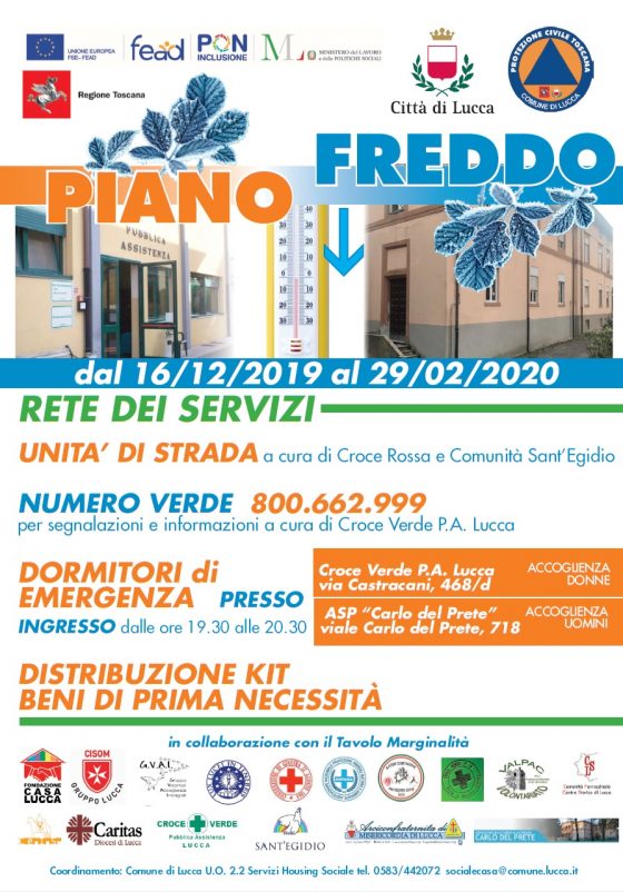 Torna ‘Piano Freddo’ il supporto per chi vive per strada