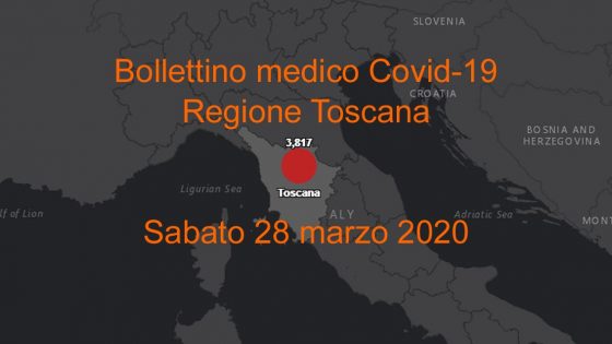Coronavirus Report Regione Toscana, 252 nuovi casi 21nuovi decessi