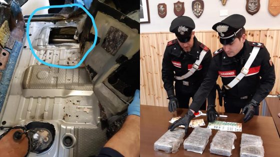 Carabinieri fermano trasportatore di caffè con 4 chili di cocaina
