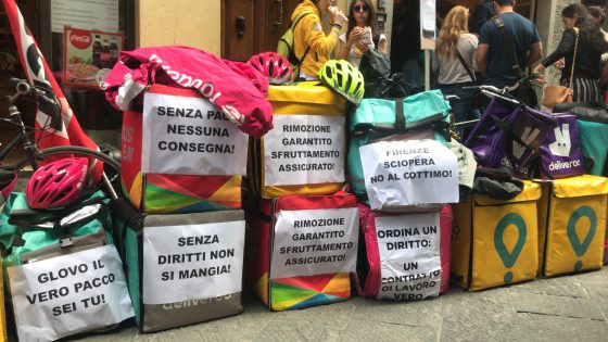 Riders fiorentini di Just Eat in sciopero per “migliori condizioni contrattuali e di lavoro”