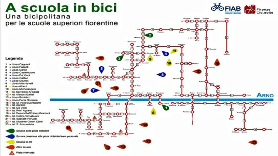 FIAB: A scuola in bici! Una mappa per gli studenti