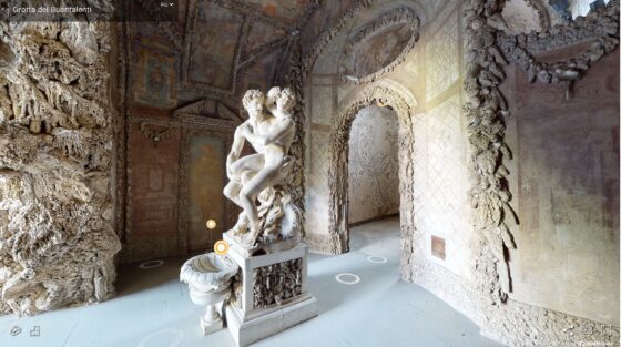 Uffizi: la grotta grande del Buontalenti riapre sul web
