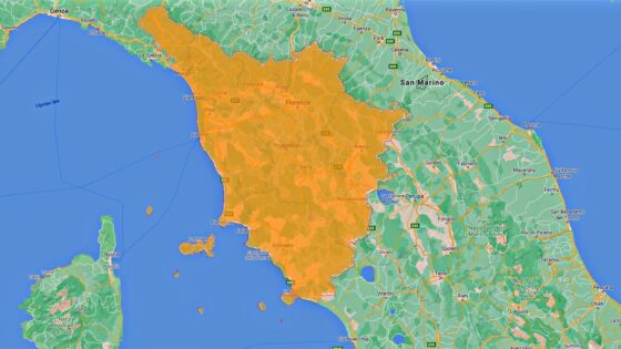 Toscana con Firenze, Prato ed il resto in zona arancione