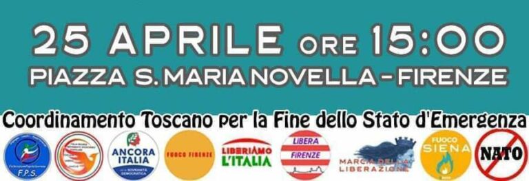25 Aprile:  ‘no al nuovo regime autoritario del confinamento’