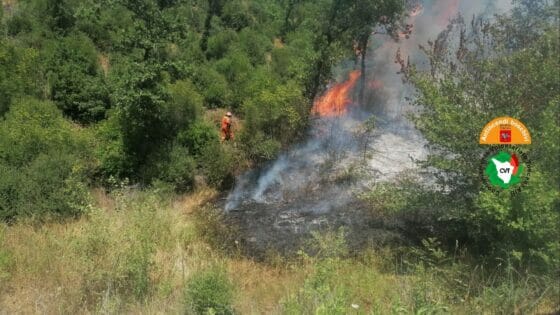 Incendio a Massarosa, vento complica le operazioni