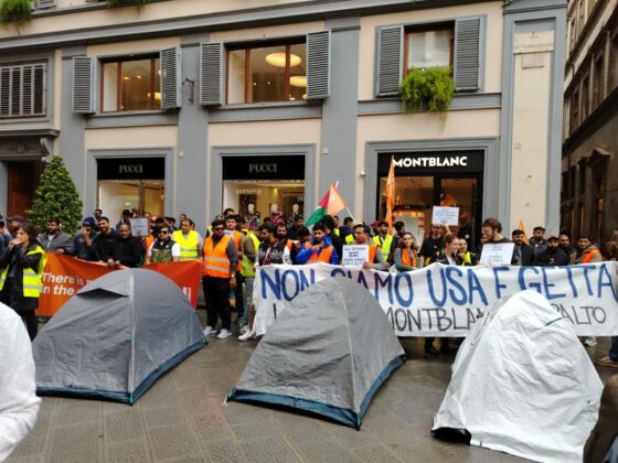 Addetti appalti Montblanc, protesta con tende a Firenze: “la Regione convochi l’azienda”