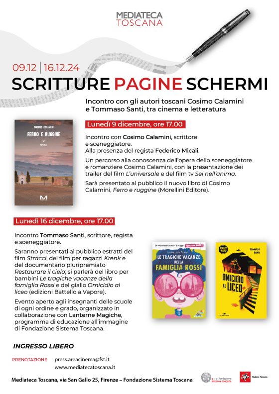 “Scritture Pagine Schermi” in Mediateca Toscana