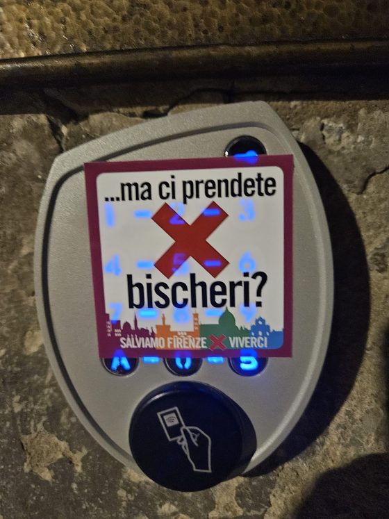 Blitz Salviamo Firenze: ‘ma ci prendete per bischeri?’