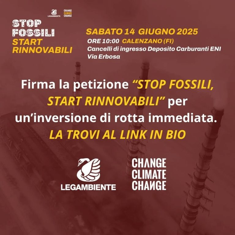 ‘Stop fonti fossili’: flashmob Legambiente a Eni Calenzano