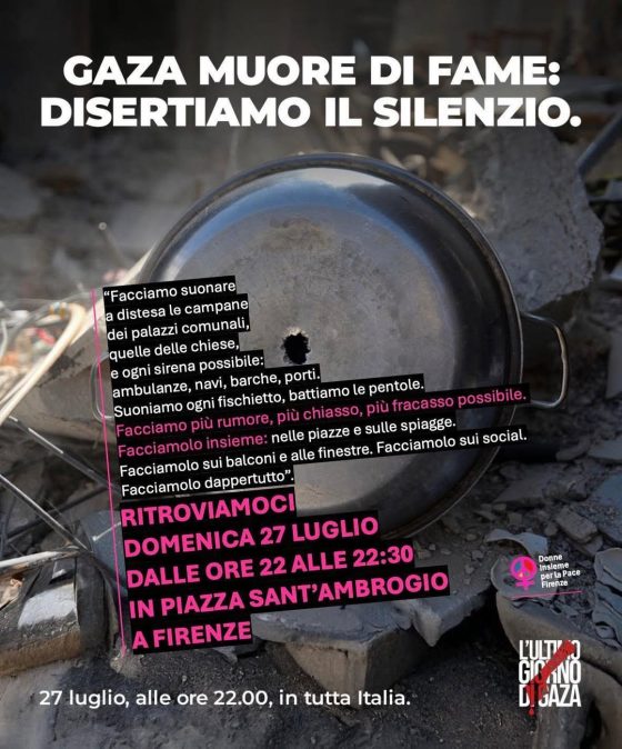🎧 Facciamo rumore per Gaza, in piazza con le Donne per la pace di Firenze
