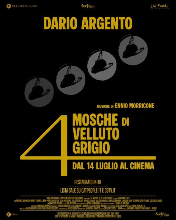 4 mosche di velluto grigio torna al cinema in versione restaurata