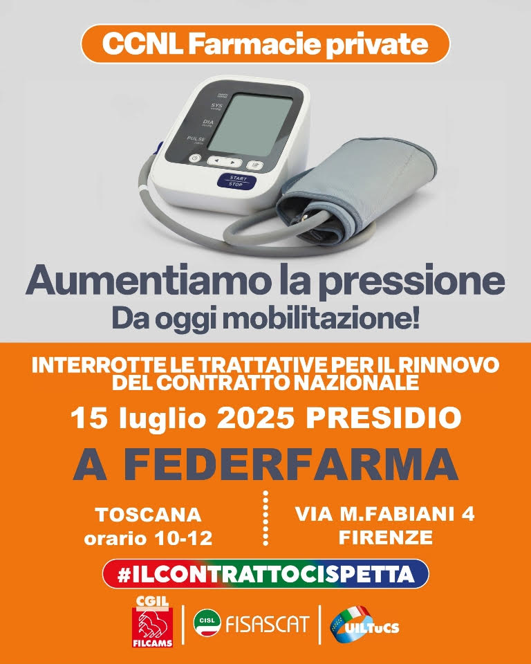 Lavoratori delle farmacie in piazza per il contratto