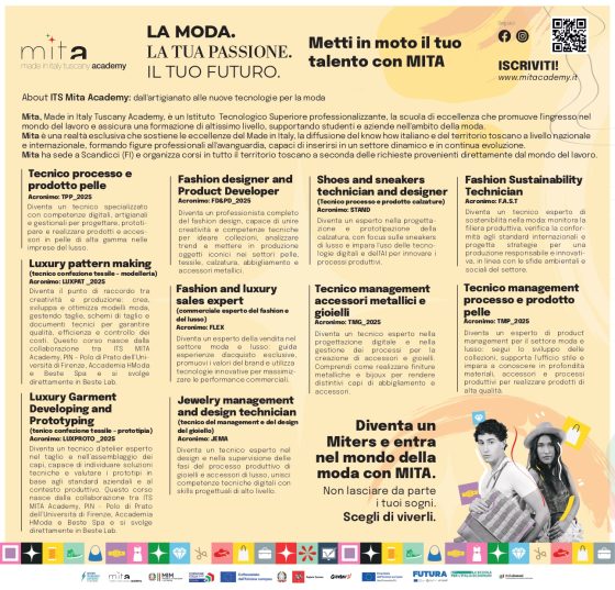 Its Mita, pubblicati i bandi di selezione per i corsi del biennio 2025-2027