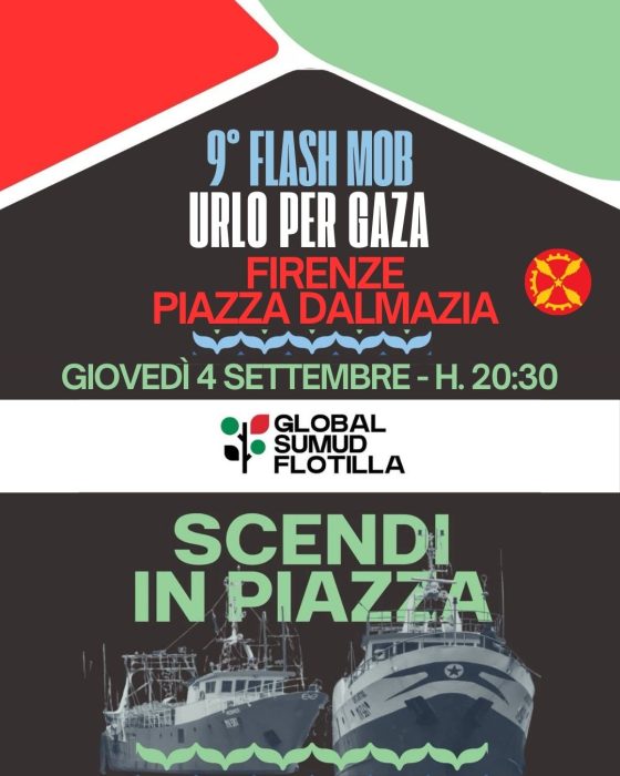 A sostegno della Sumud Flotilla il 4 settembre torna Urlo per Gaza
