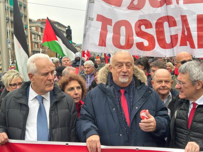 Eugenio Giani alla manifestazione della CGIL