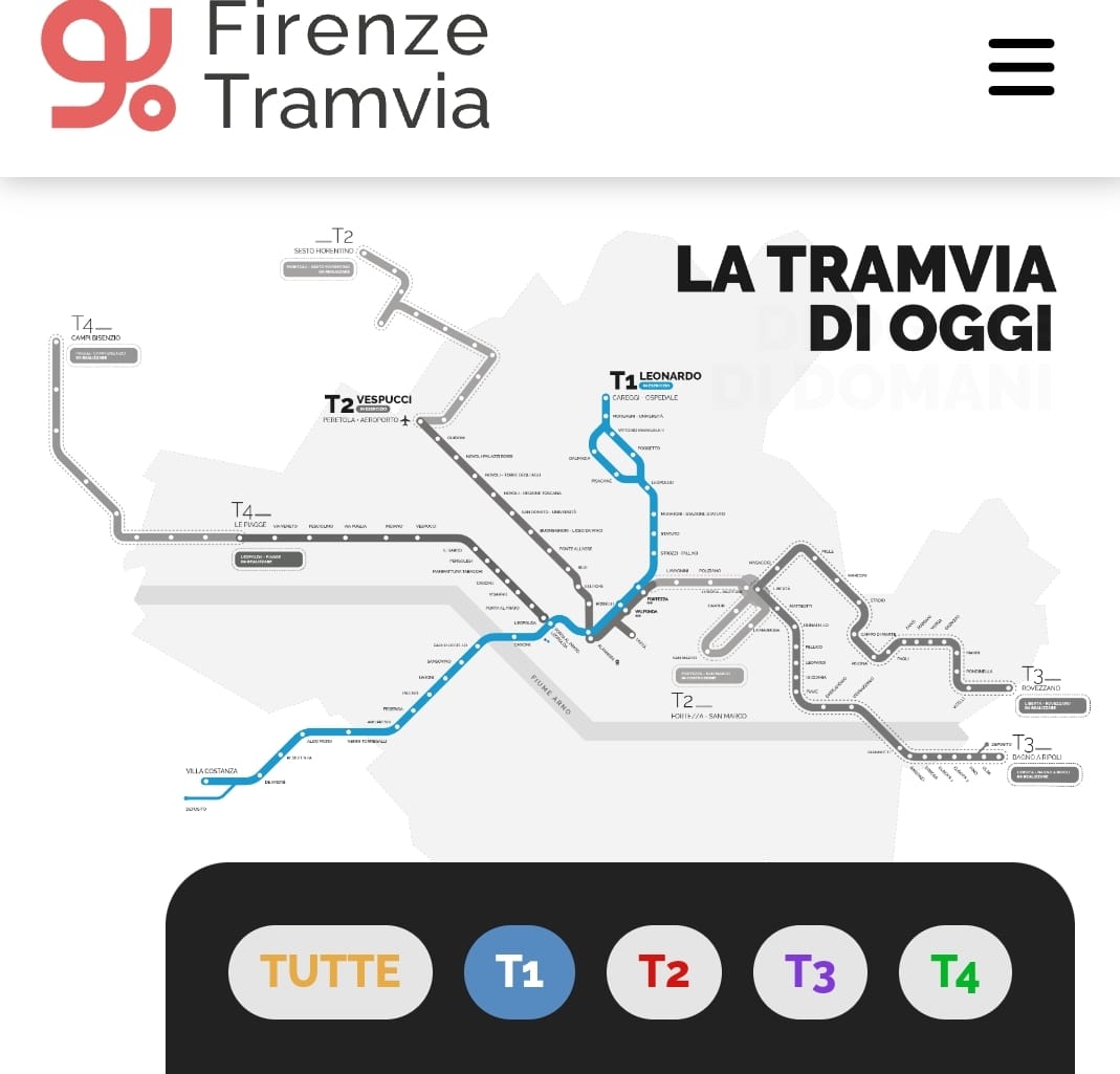 Tramvia Firenze:  sul web cantieri e modifiche, mappa mostra i lavori in corso