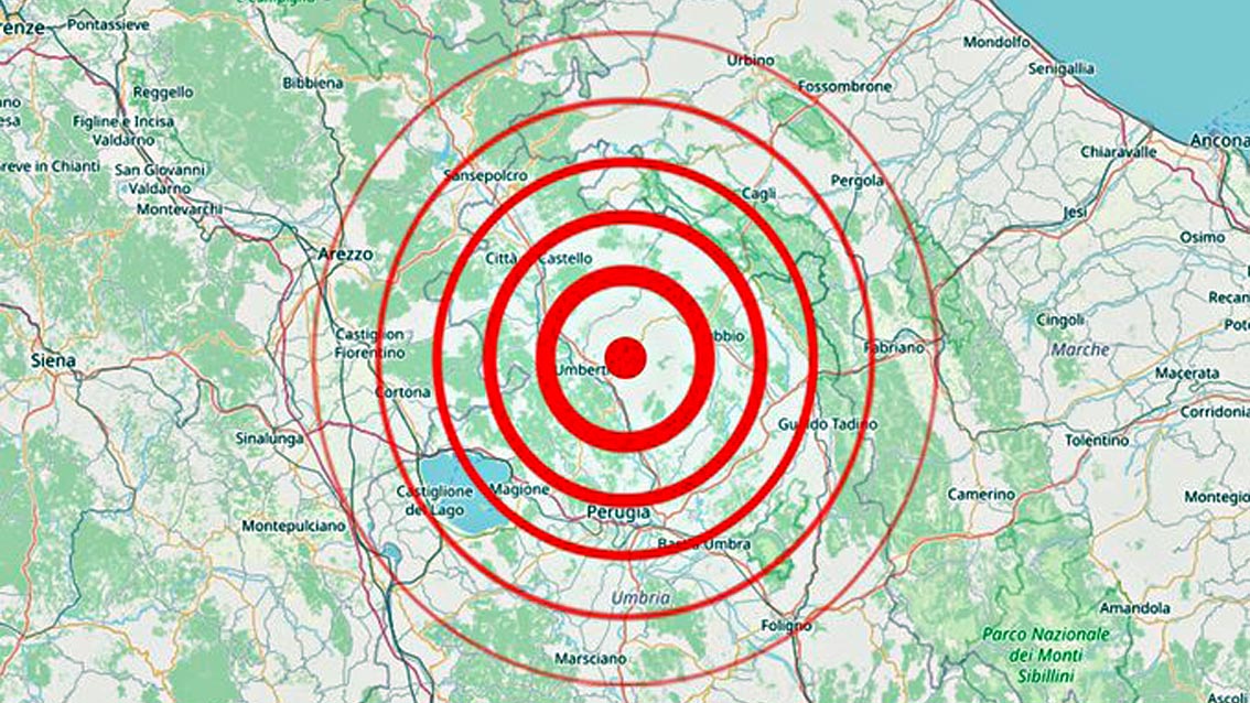 Terremoto in provincia di Perugia, avvertito anche in Toscana
