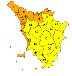 Toscana, codice arancione per maltempo. Previsto  vento e mareggiate