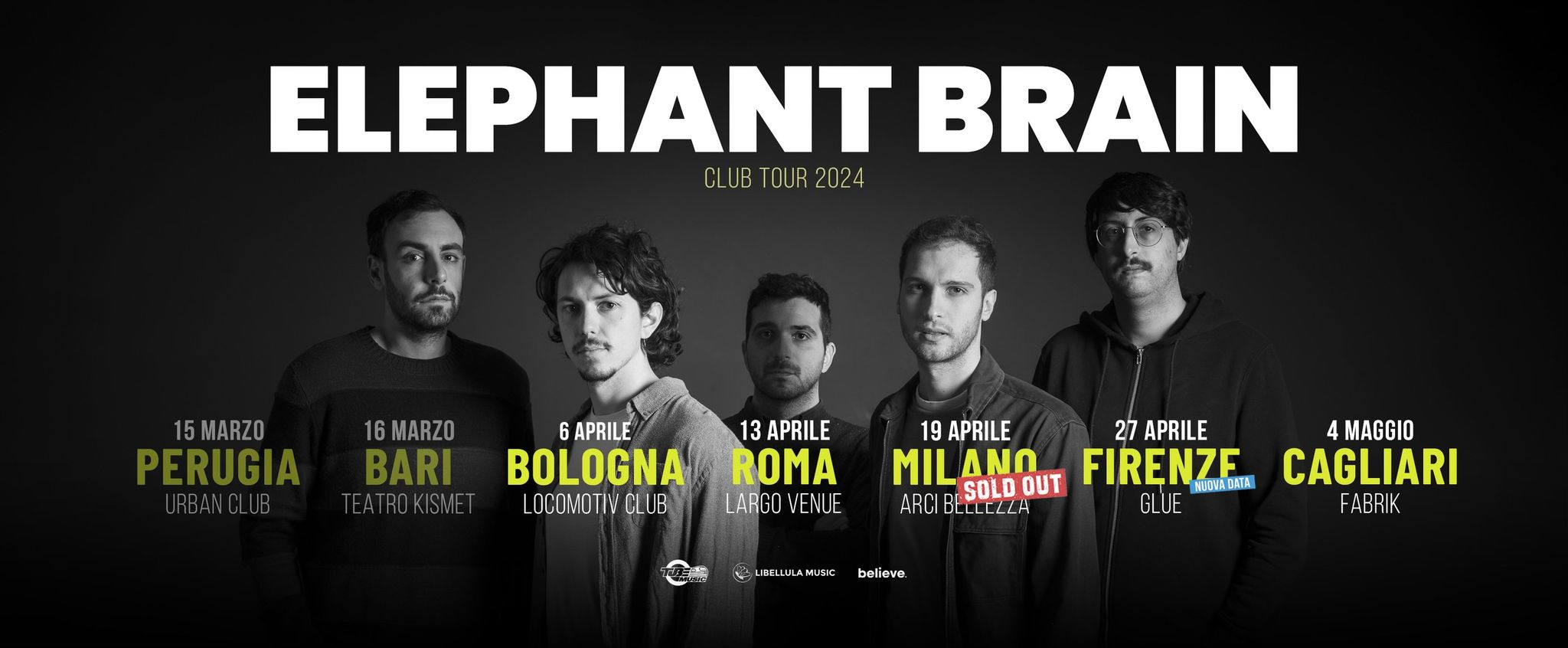 Elephant Brain, sabato 27 live a Firenze. 🎧Ascolta l’intervista.
