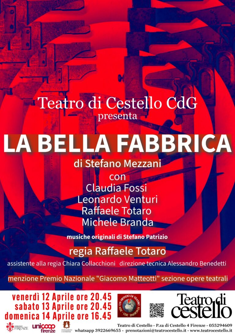 “La bella fabbrica”, lo spettacolo di Stefano Mezzani in scena al Teatro Cestello di Firenze